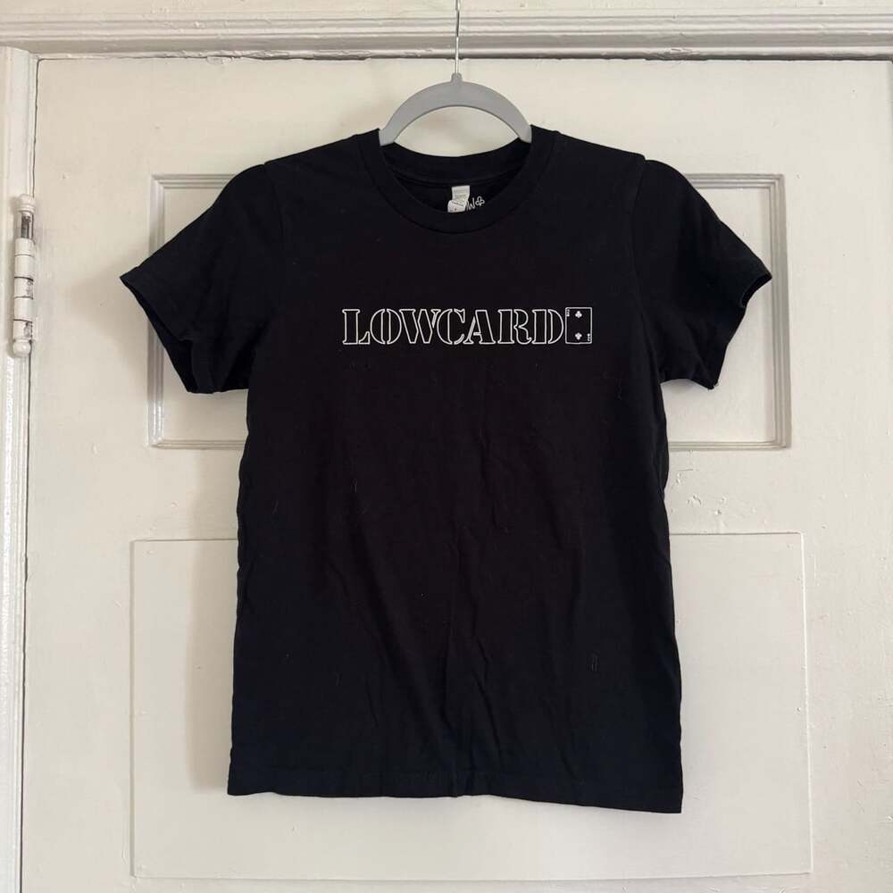 Lowcard Magazine Outline Logo Black T-Shirt